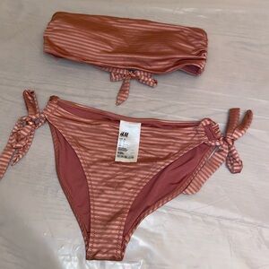 H&M Striped Pink Bikini Set